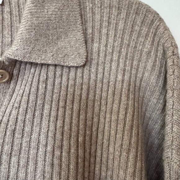 NWT Reformation Fantino Cashmere Sweater Collared Cardigan Oatmeal XS - Picture 8 of 16
